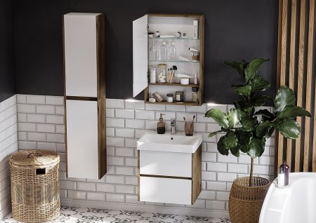 Зеркальный шкаф Aquaton Сканди 55 1A252102SDZ90 Белый Дуб рустикальный 