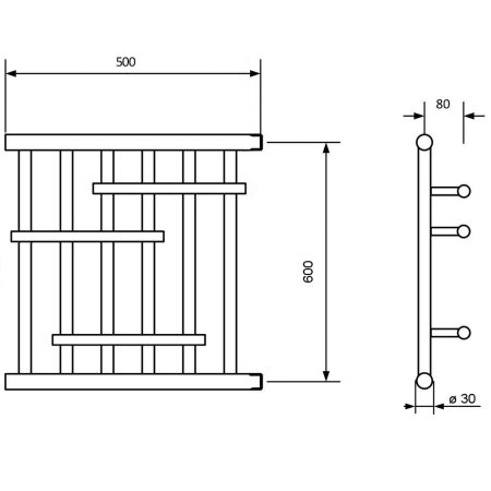 Полотенцесушитель водяной Ника Econ ПМ 6 ПМ6 60х50 
