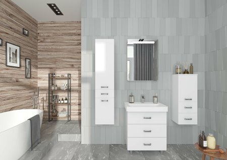 Тумба под раковину Aquaton Америна 67 М 1A169001AM010 Белая глянцевая 