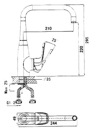 Смеситель для кухонной мойки D&K Wurzburg Bayern DA1112401 