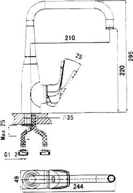 Смеситель для кухонной мойки D&K Wurzburg Bayern DA1112401 