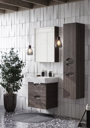 Зеркальный шкаф Aquaton Сильва 60 1A216202SIW50 с подсветкой Дуб макиато 