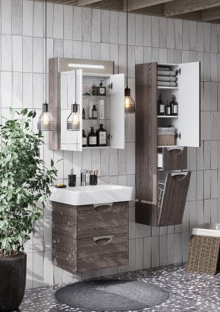 Зеркальный шкаф Aquaton Сильва 60 1A216202SIW50 с подсветкой Дуб макиато 