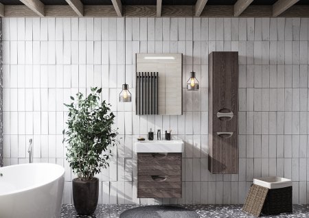 Зеркальный шкаф Aquaton Сильва 60 1A216202SIW50 с подсветкой Дуб макиато 