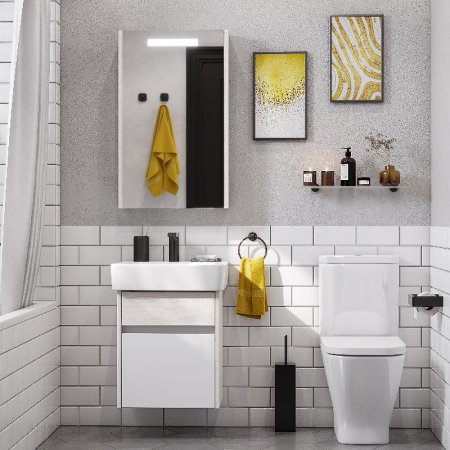 Тумба под раковину Aquaton Верди PRO 50 1A195901VDAV0 подвесная Белый Ясень фабрик 