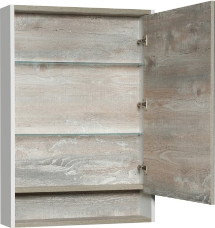 Зеркальный шкаф Aquaton Капри 60 1A230302KPDA0 с подсветкой Бетон пайн Белый 