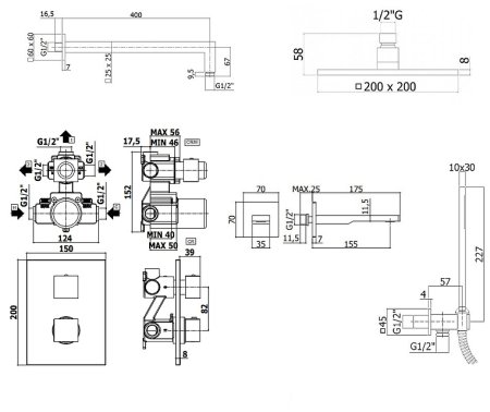 Душевая система Paffoni Level KITLEQ519CR120 с термостатом Хром 