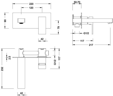 Смеситель Timo Selene 2071/03SM с внутренней частью, для раковины, черный 