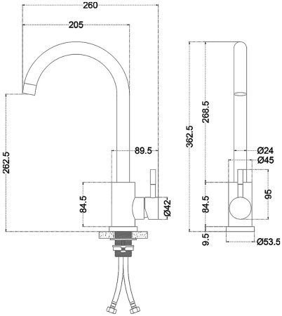 Смеситель для кухни Melana Tondo F610103B Черный 