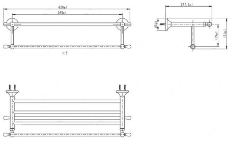 Полка для полотенец Melana MLN-821003 Золото 
