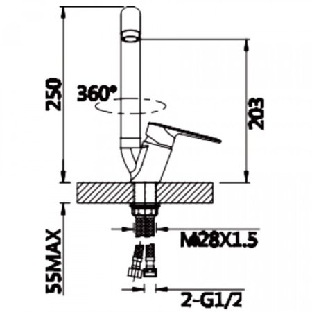 Cмеситель для кухни ViEiR V073521 Хром 
