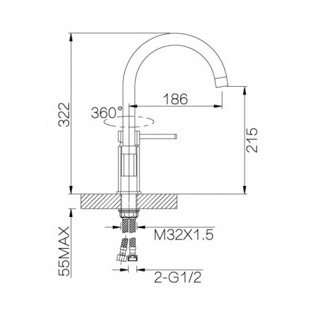 Смеситель для кухни GANZER RUPERT GZ05021 CHROME 