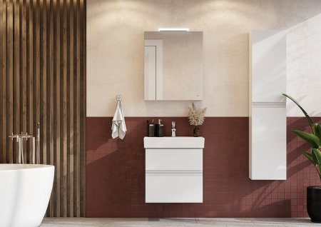 Зеркальный шкаф Roca Oleta 60 L A857645806 с подсветкой Белый глянец 