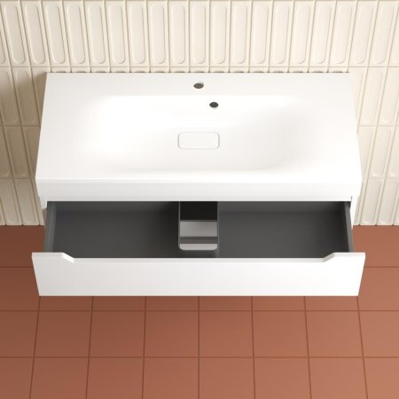 Тумба подвесная Style Line "Остин" под раковину Фортуна 100 2 ящ белый эмаль PLUS 