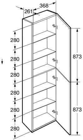 Шкаф пенал Roca Ona 40 A857635509 подвесной Белый матовый 