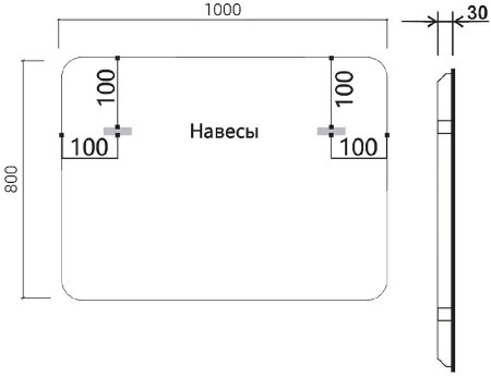 Зеркало Vincea 100 VLM-3VC100 с подсветкой c сенсорным выключателем и диммером 