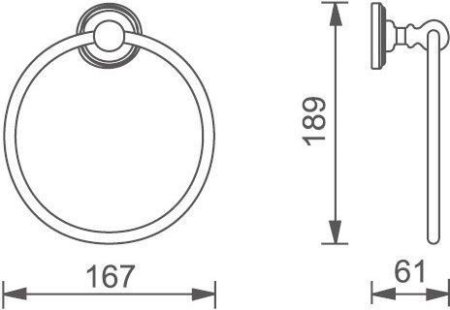 Полотенцедержатель Aquanet 4680 золото 