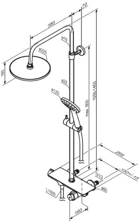 Душевая система Damixa Jupiter 977750000 с термостатом Хром 