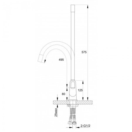 Смеситель для кухни с гибким изливом HANSEN H59004V Хром/Желтый 