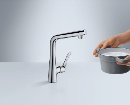 Смеситель Hansgrohe Metris Select M71 14847000 для кухонной мойки, хром 