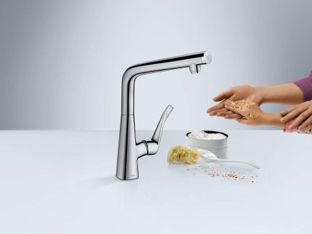Смеситель Hansgrohe Metris Select M71 14847000 для кухонной мойки, хром 