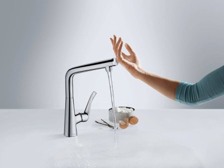 Смеситель Hansgrohe Metris Select M71 14847000 для кухонной мойки, хром 