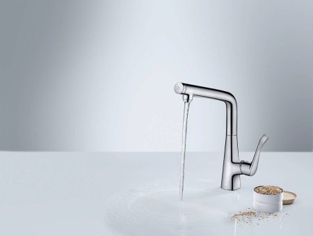 Смеситель Hansgrohe Metris Select M71 14847000 для кухонной мойки, хром 
