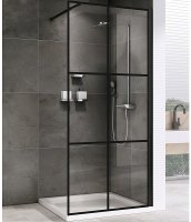 Душевая перегородка Abber Immer Offen 120 AG62120B профиль Черный стекло прозрачное