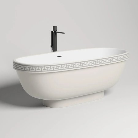 Ванна из искусственного камня Salini Greca Meander 180х80 103021MRH покраска по RAL снаружи матовая 