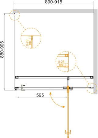 Душевой уголок Cezares Valvola A 1 90 C Cr 