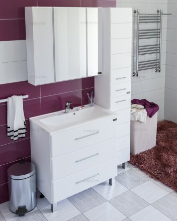 Мебель для ванной СанТа Омега 80 напольная с зеркалом Стандарт 80 