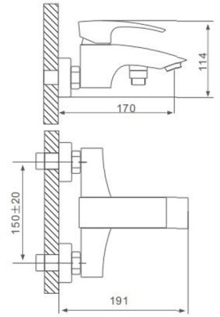 Смеситель для ванны Gappo G07 G3007 Хром 