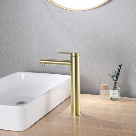 Смеситель для раковины Abber Emotion AF8811G Золото матовое 