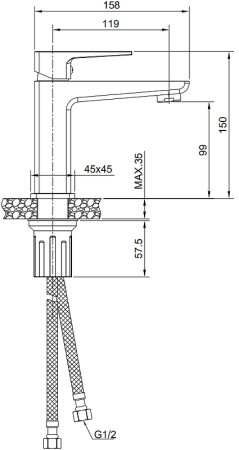 Смеситель для раковины Olive's Navarra 25100NR Хром 