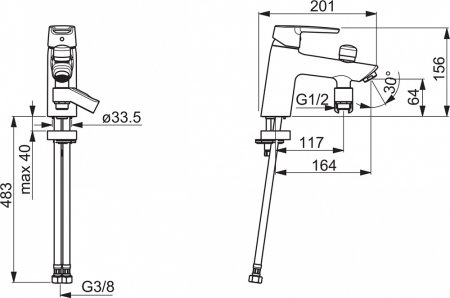 Смеситель Oras Saga 3946F на борт ванны 