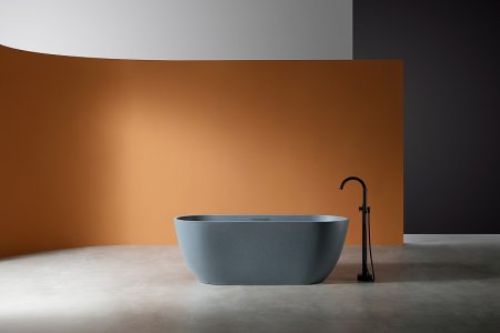 Ванна из искусственного камня Abber Frankfurt 170x75 AM9941G Серая без гидромассажа 