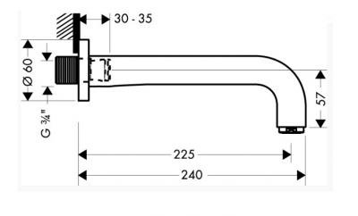 Излив встраиваемый Axor Citterio 39411000 Хром 