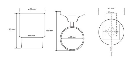 Стакан Bemeta Retro 144310012 хром/стекло матовое 