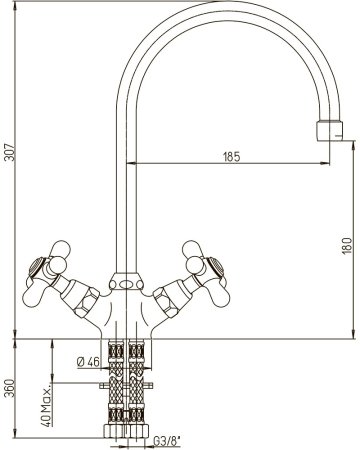Смеситель для кухни Paini Liberty 17CR572LMKM Хром 