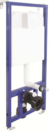 Система инсталляции для унитазов Berges Wasserhaus Novum L1 с белой кнопкой смыва 