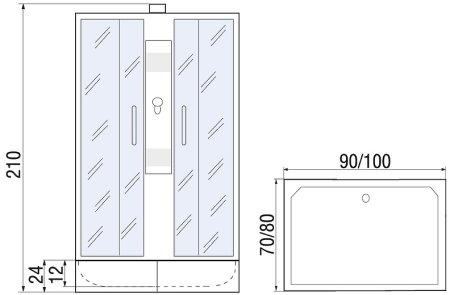 Душевая кабина River Quadro 90x70 МТ Б/К 10000002984 с поддоном 
