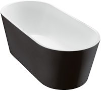 Акриловая ванна BelBagno 180x80 BB71-1800-NERO-W0 Черная Белая без гидромассажа