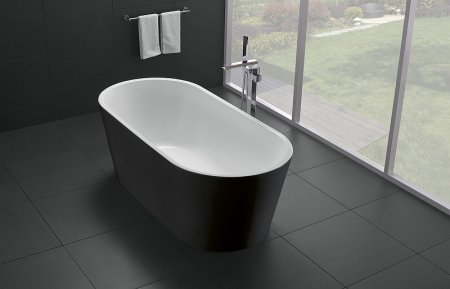 Акриловая ванна BelBagno 180x80 BB71-1800-NERO-W0 Черная Белая без гидромассажа 