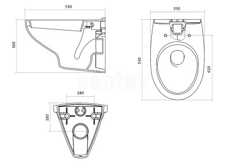 Унитаз подвесной Santek Бореаль 1WH302206 сиденье полипропилен 