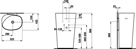Раковина Laufen Palomba 8.1180.4.000.109.1 напольная 