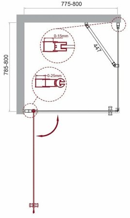Душевой уголок BelBagno Etna 80х80 ETNA-A-1-80-C-Cr профиль Хром стекло прозрачное 