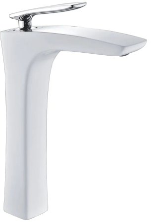 Смеситель для раковины высокий Rose R27F R2711F, белый/хром 