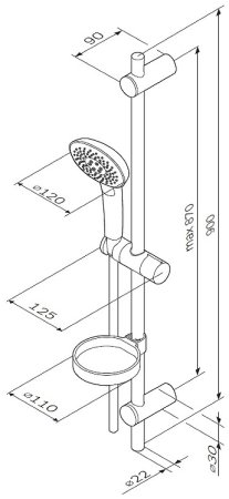 Душевой гарнитур AM.PM Spirit V2.0 F0170A000 Хром 