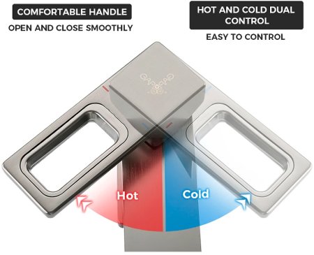 Смеситель для раковины Gappo G17-9 G1017-9 Оружейная сталь 