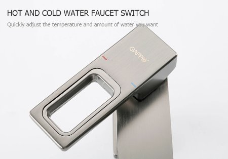 Смеситель для раковины Gappo G17-9 G1017-9 Оружейная сталь 